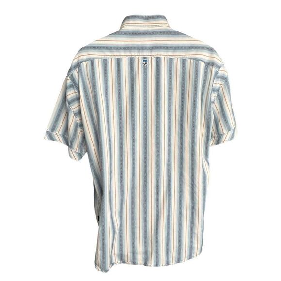 Kühl Shirt Men's White Stripe Button Down Short Sleeve Shirt Size Extra Large - Picture 3 of 14
